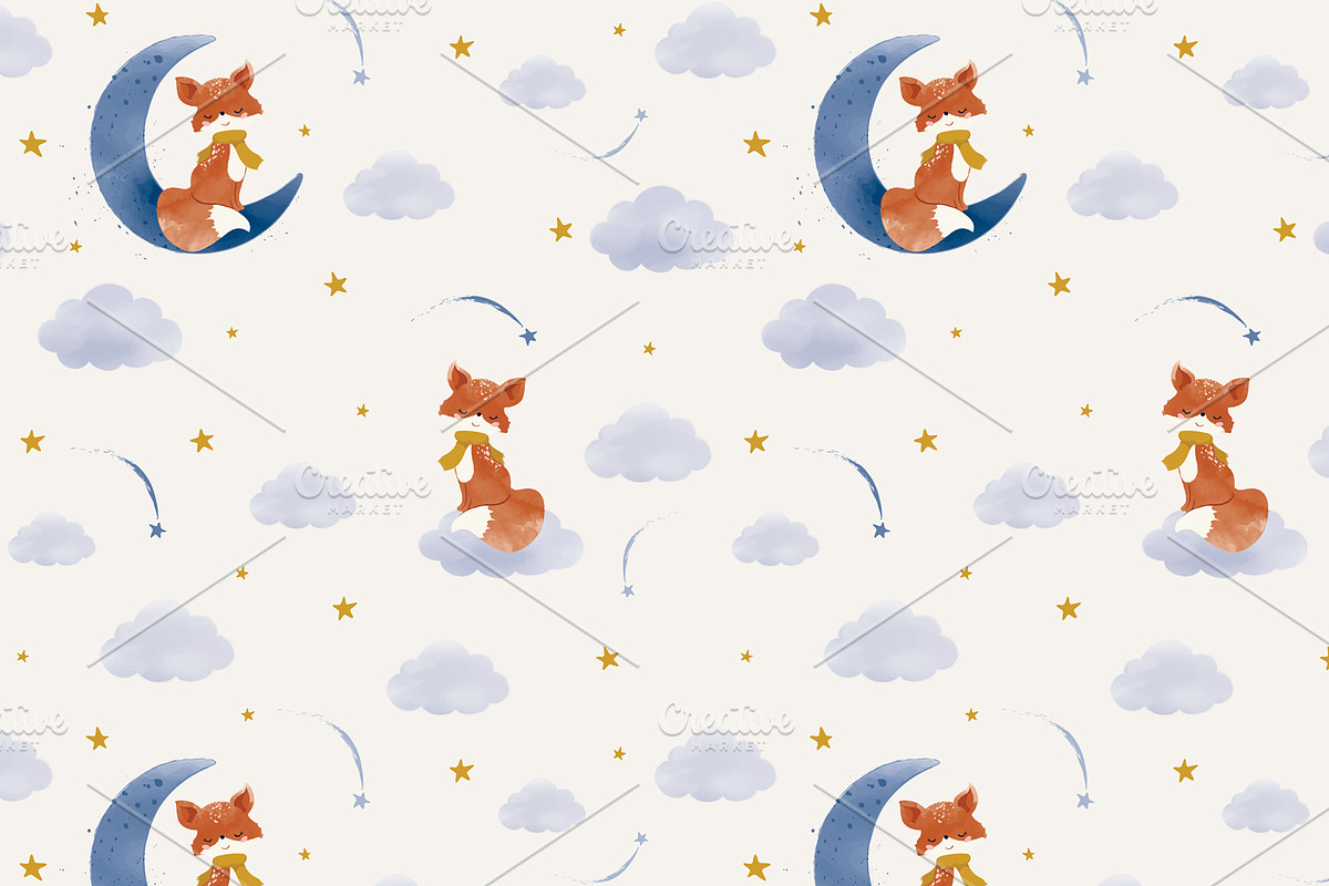 Cute fox vector. Fox pattern print, an Animal Illustration by StudioLondon (Photo 4 of 5)