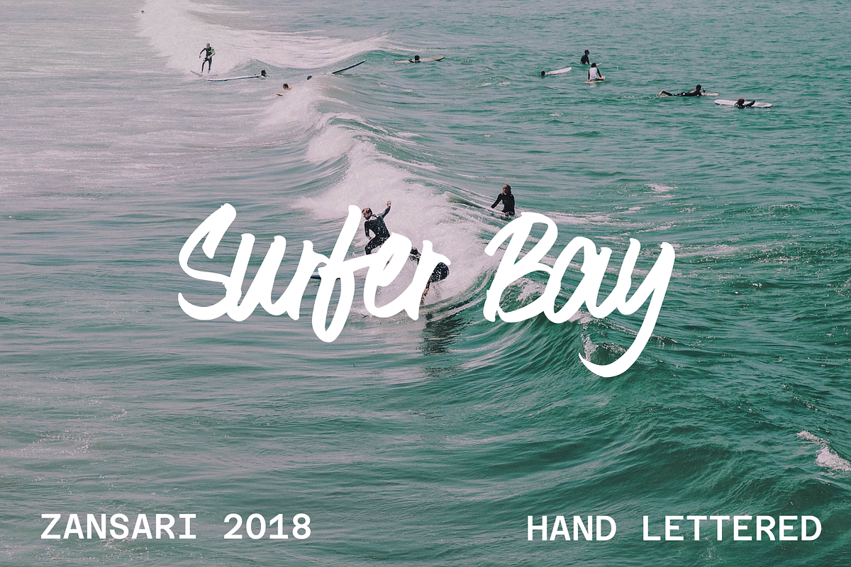 Surfer bay brush font, a Script Font by zansari foundry (Photo 1 of 5)