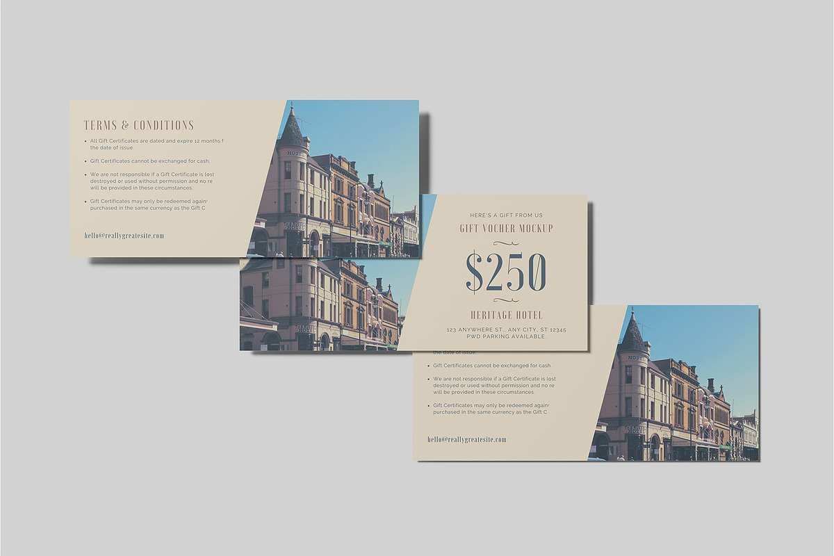 Gift Voucher Mockup, an Advertising Mockup by Bangdastudio (Photo 5 of 15)
