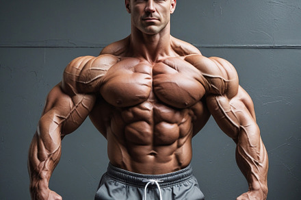 Muscular Bodybuilder Posing in Gym, a Sports & Recreation Photo by Stock Shape