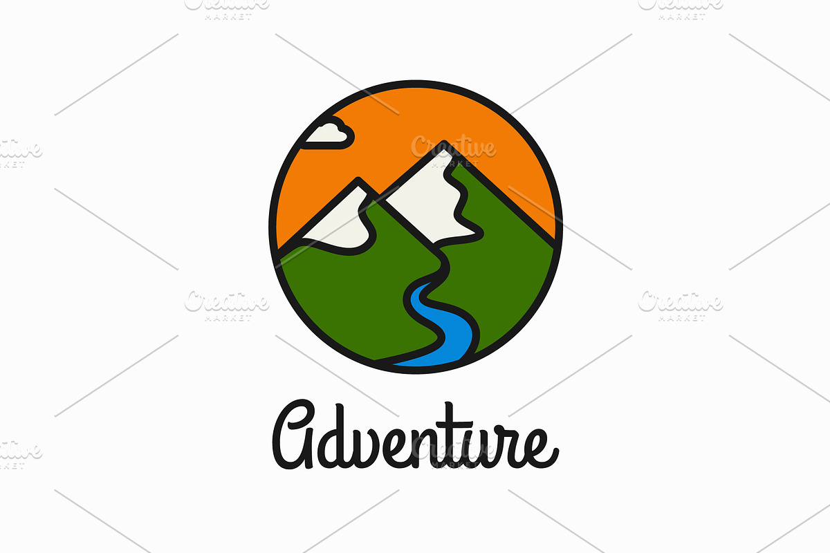 Adventure linear logo., an Object Graphic by PushLogo