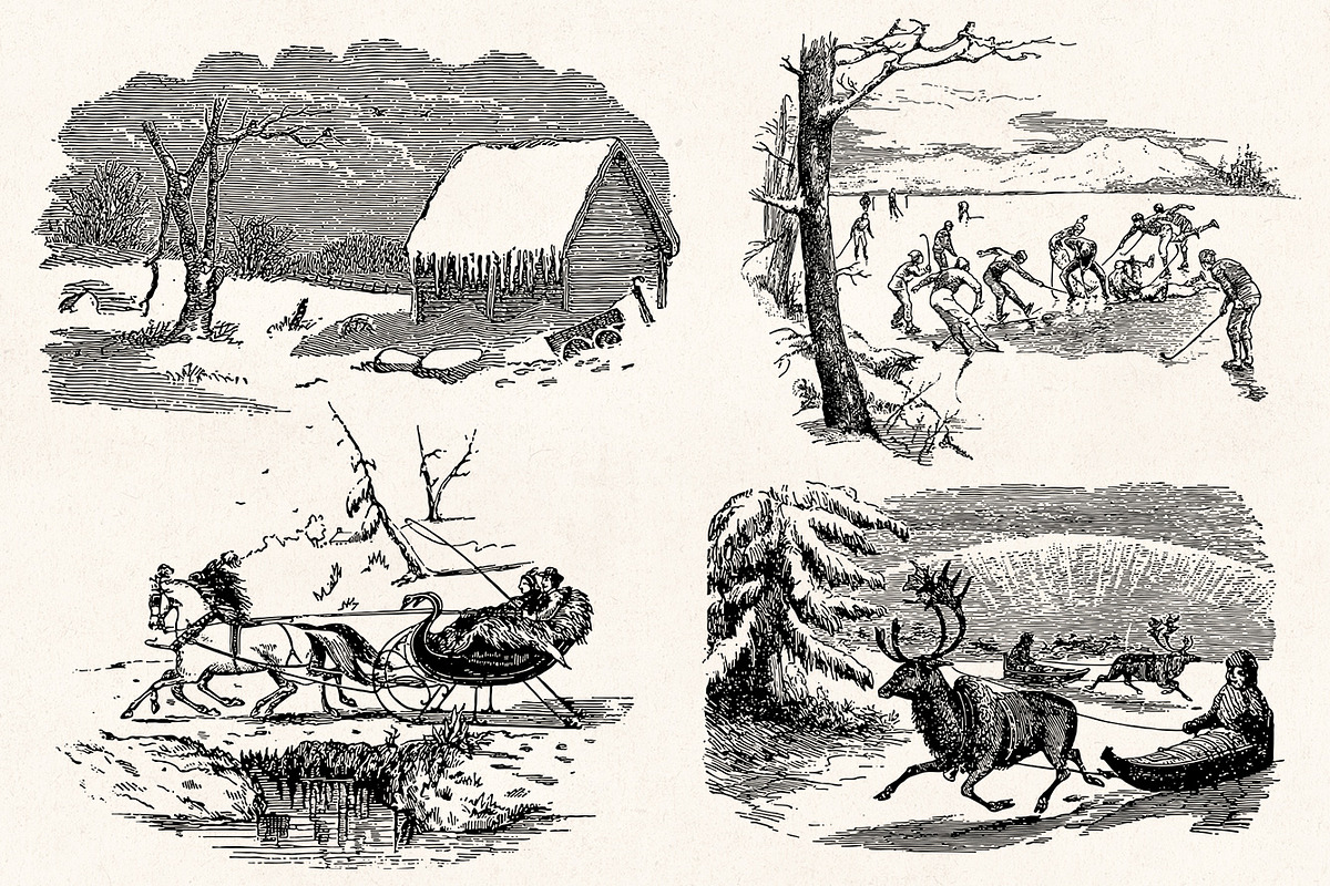 Winter Holidays - Vintage Engravings, a Decorative Illustration by Graphic Goods (Photo 8 of 10)