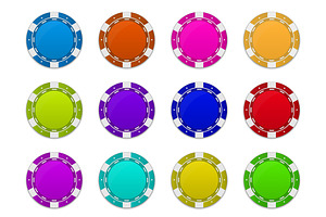 Casino poker chips in flip.