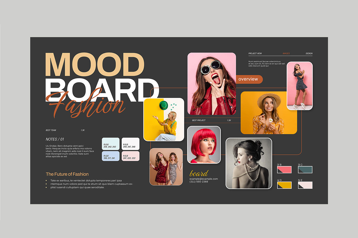Fashion Mood Board Template, a Social Media Template by MightyDesign (Photo 3 of 6)