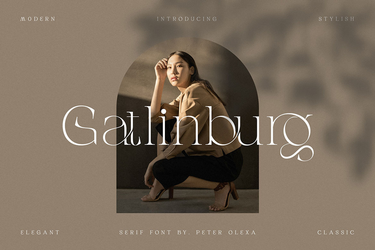 Gatlinburg - Modern Serif Font, a Serif Font by Cruzine (Photo 1 of 8)