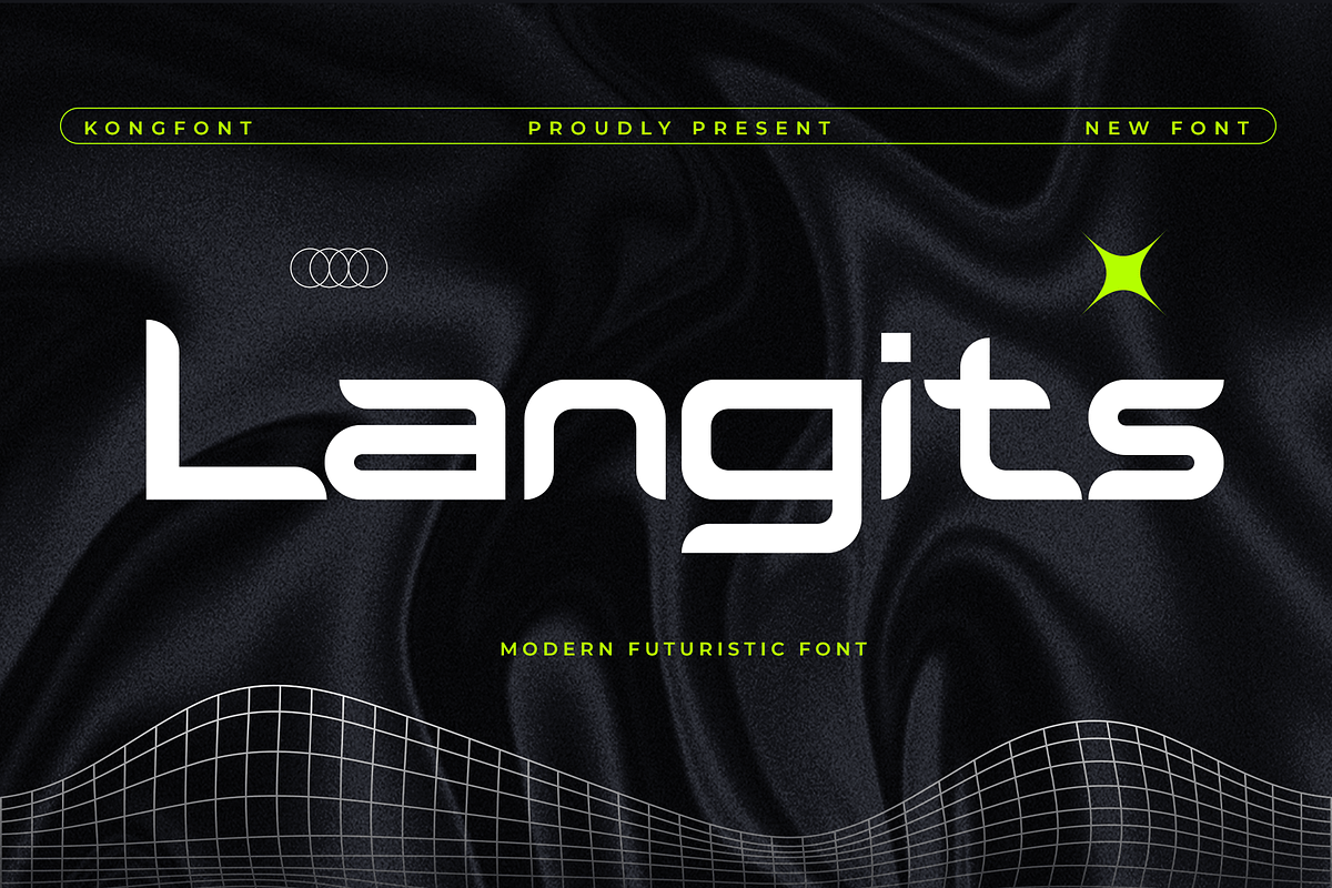 Langits – Modern Futuristic Font, a Sans Serif Font by overlaytemplates (Photo 1 of 5)