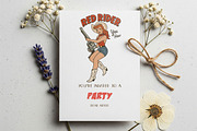 Retro Pin-Up Cowgirl Clipart Bundle, a Graphic by GlitterCraft (Thumbnail 3 of 61)