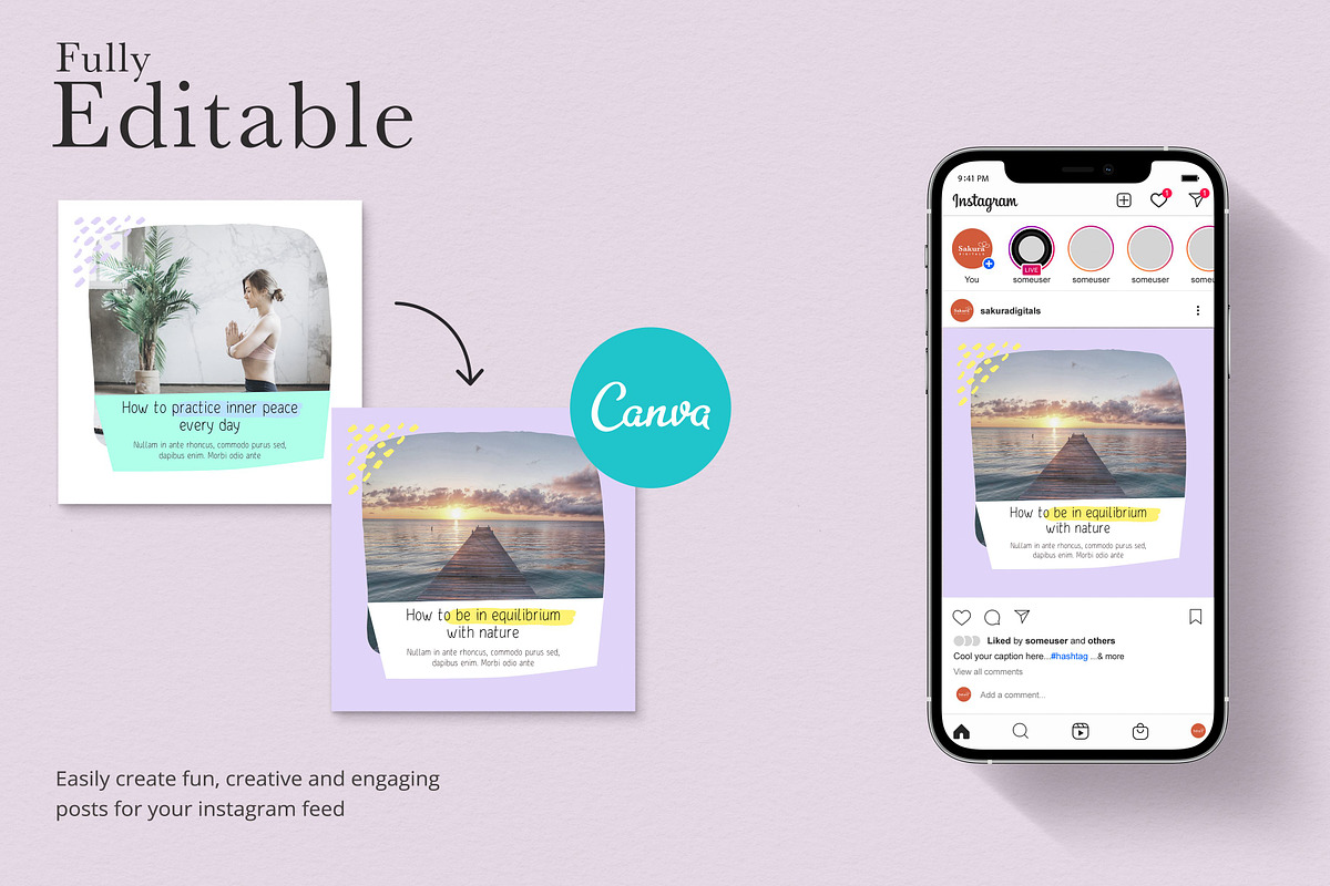 Life Coach Instagram Templates Pack, a Social Media Template by Sakura Digitals (Photo 3 of 9)
