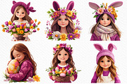 Whimsical Easter Girl Clipart, an Illustration by Craft Nest (Thumbnail 5 of 9)