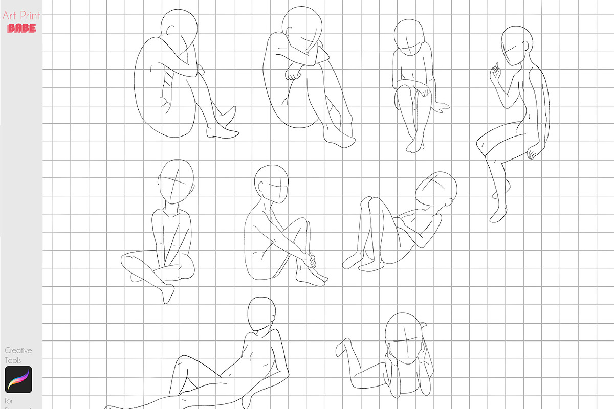 Procreate Children Poses Body Guides, a Brush Add-On by ArtPrintBabe (Photo 4 of 5)