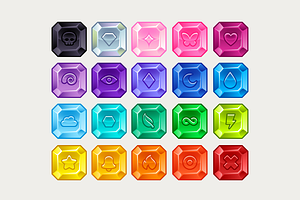 Jewel Game Pieces Set