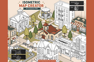 Isometric city creator illustration
