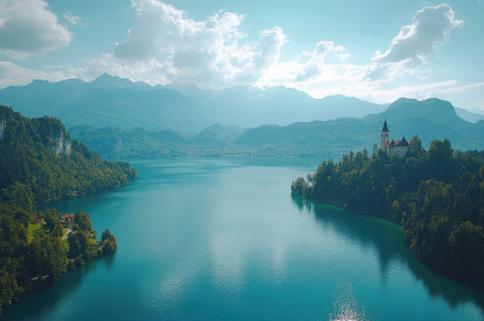 Lake Bled Castle Island Slovenia Aer, a Background Photo by Pixeness
