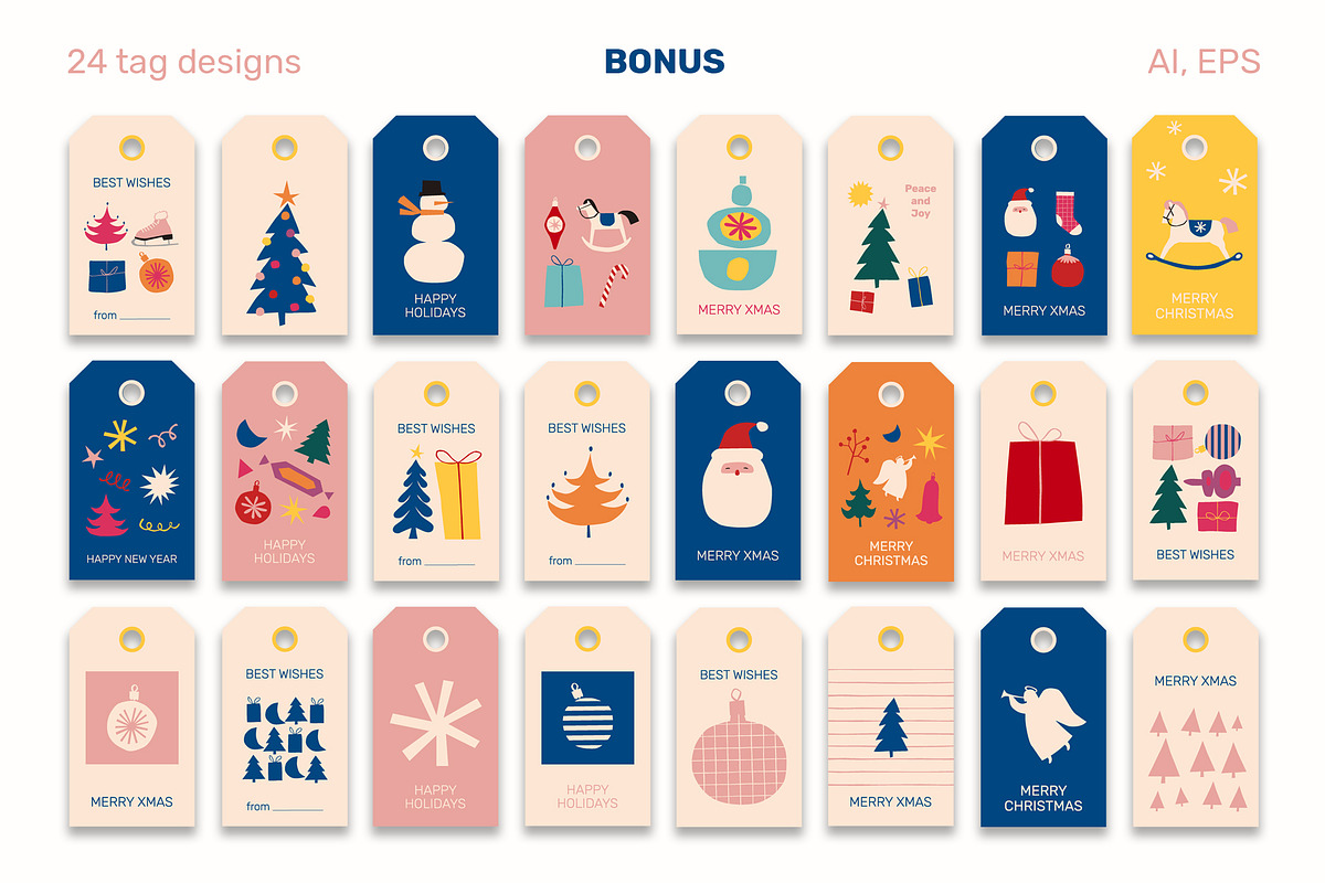 Happy Holidays - vector graphics, a Graphic by Bakulina Art (Photo 19 of 19)