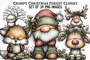 Grumpy Christmas Forest Clipart, an Illustration by Craft Nest (Thumbnail 1 of 6)