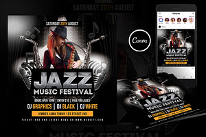 Jazz Music Flyer Canva Template