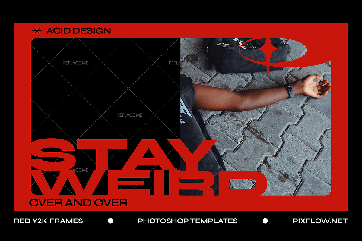 Red Y2K Frames V2, a Social Media Template by Pixflow (Photo 8 of 9)