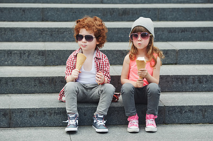 Two cute hipsters eating icecream containing ice, cream, and hipster, a Person Photo by AlohaHawaii