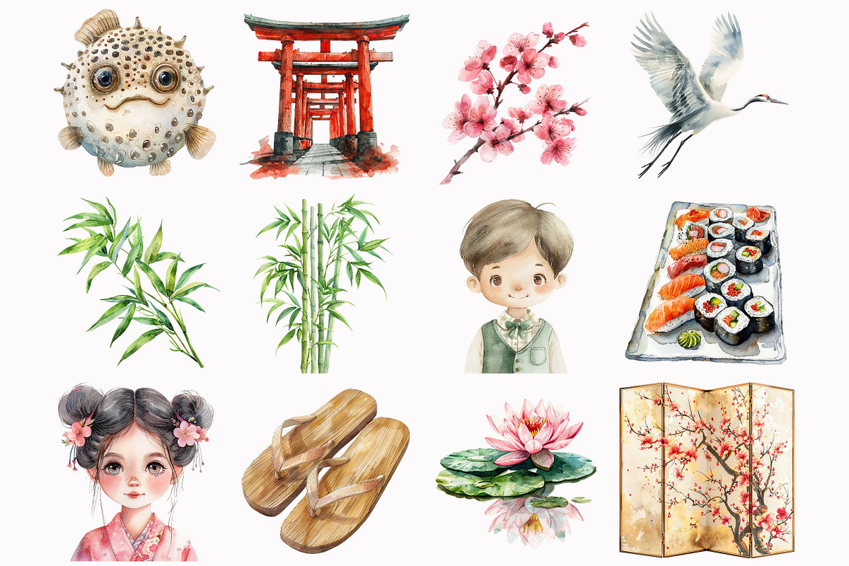Japanese Clipart, an Illustration by Design Market (Photo 3 of 5)