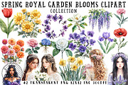 Spring Royal Garden Blooms Clipart, an Illustration by OK Design (Thumbnail 1 of 6)