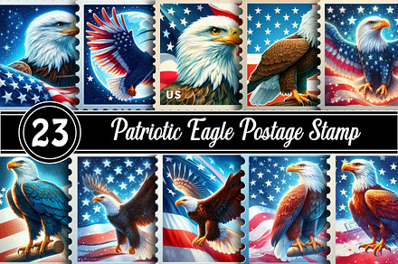 Patriotic Eagle Postage Stamp Png