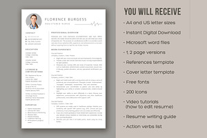 Nurse Resume Template/ Medical CV