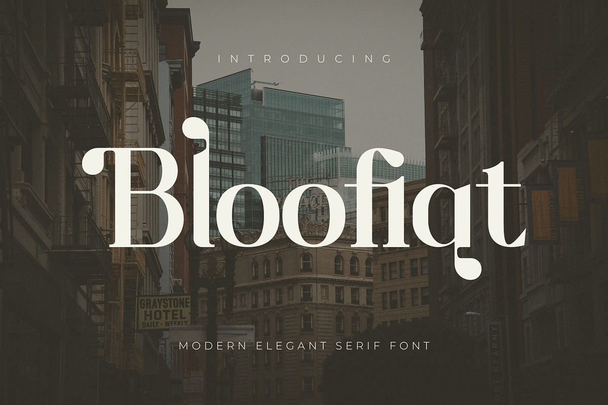 Bloofiqt, a Serif Font by Rishsketch (Photo 1 of 13)