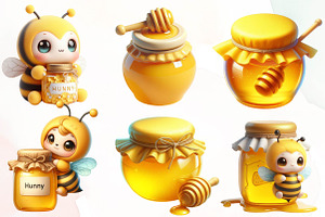 Watercolor Honey Bee Sublimation Cli