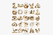 watercolor rustic hens barnyard bird, an Illustration by Patishop Art (Thumbnail 7 of 8)