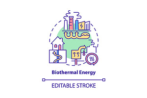 Biothermal Energy Concept Icon