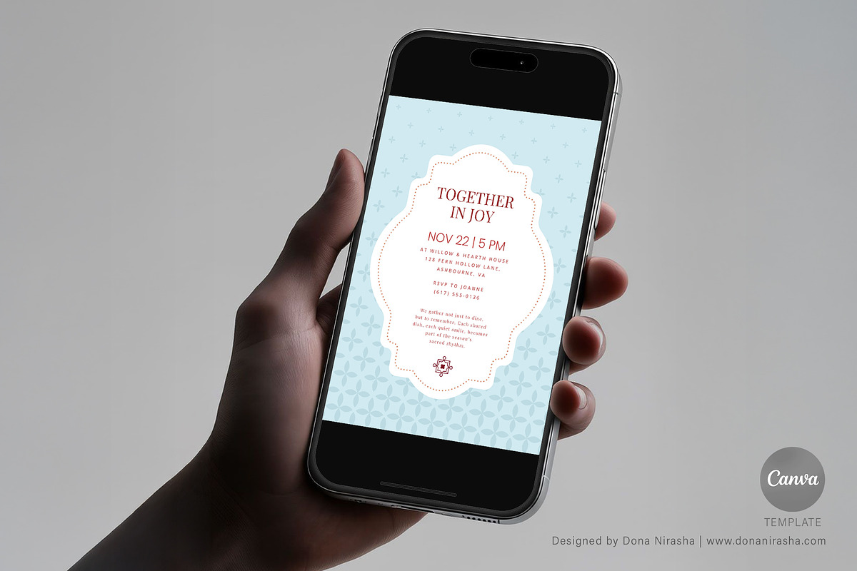 Get-together Invite Canva Temp - 33, a Marketing Template by BloomToLife By Dona (Photo 5 of 5)