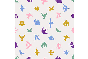 Abstract bird silhouettes seamless, an Animal Illustration by Valerie Bodnar