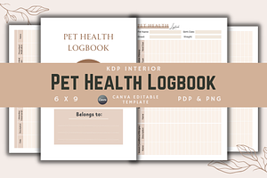 Pet Health Logbook | KDP Interior, a Templates & Theme by KDPISH