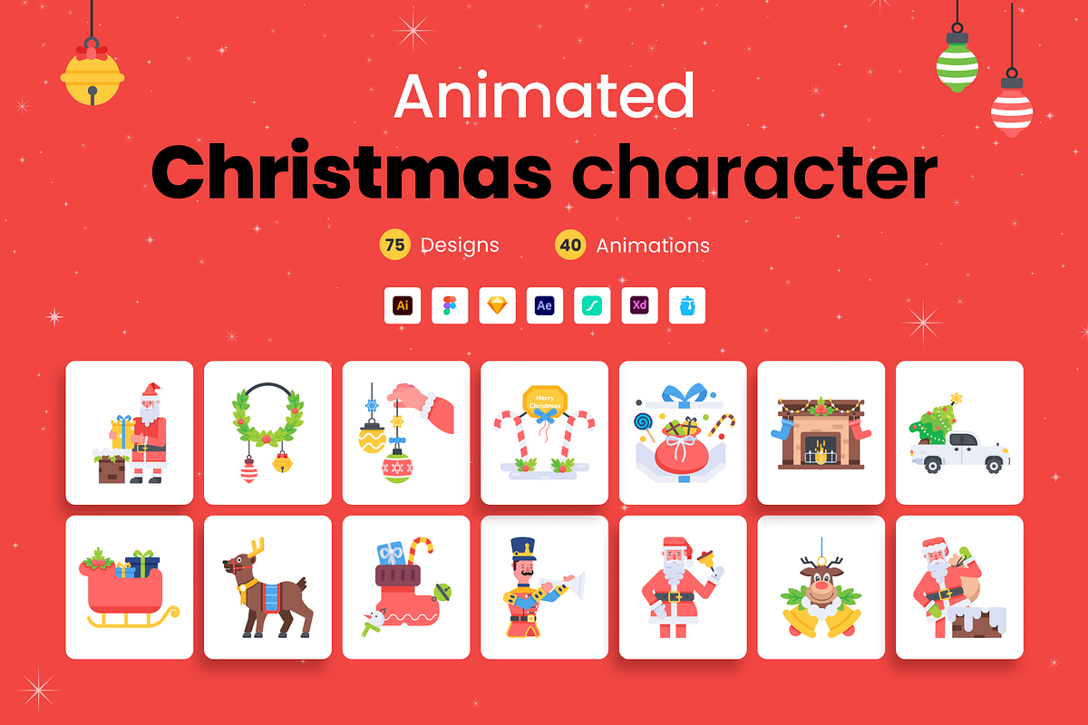 Animated Christmas Characters, a Duotone Icon by Prosymbols (Photo 1 of 11)