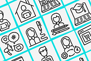 Work From Home  | 16 Thin Line Icons, an Outline Icon by Alex Blogoodf (Thumbnail 9 of 15)