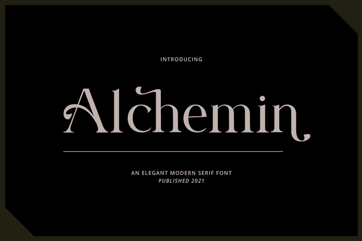 Alchemin - Advertisement Font, a Serif Font by RockboyStd (Photo 1 of 12)