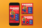 Red Bold Farmer Insurance Flyer Set, a Flyer Template by graphicook (Thumbnail 6 of 6)