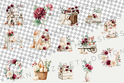 29 Burgundy Watercolor Fall Clipart, an Object Graphic by Sian Elizabeth Designs (Thumbnail 2 of 5)