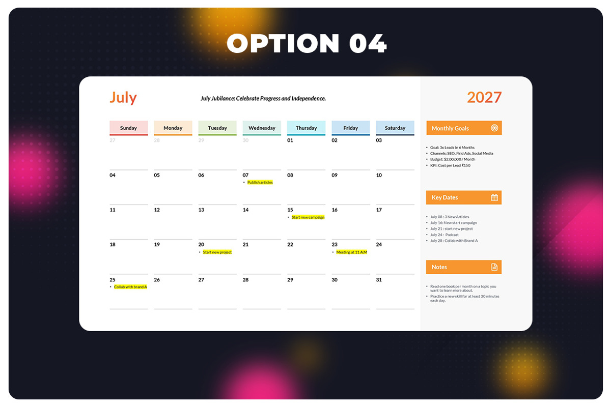 2027 Calender Planner PPT Template, a Presentation Template by Graficso (Photo 5 of 5)