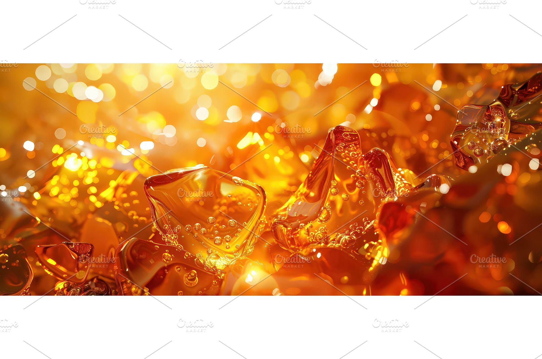 Golden liquid with bubbles and, an Abstract Photo by piter.goskov
