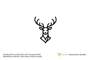 Minimal Deer Modern Logo, a Branding & Logo Template by Vectorium Studio