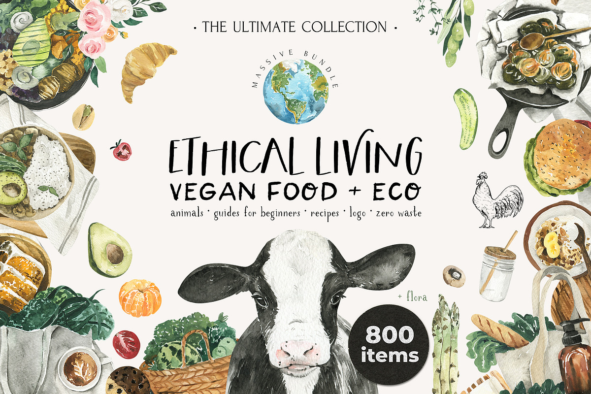 ETHICAL LIVING vegan & eco lifestyle, a Healthcare Illustration by Lana Elanor (Photo 1 of 28)