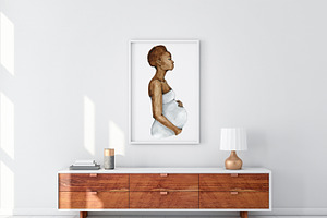 Pregnant Illustration Motherhood Art