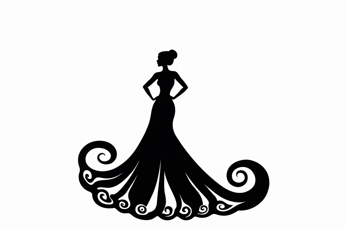 Stylish Gown Silhouette Set, an Illustration by yasushie (Photo 11 of 21)