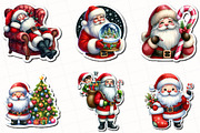 Christmas Santa Claus Sticker Clipar, an Illustration by OK Design (Thumbnail 4 of 5)