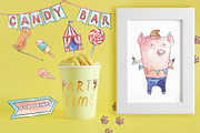 Kids party watercolor collection, an Animal Illustration by soolima (Thumbnail 4 of 6)