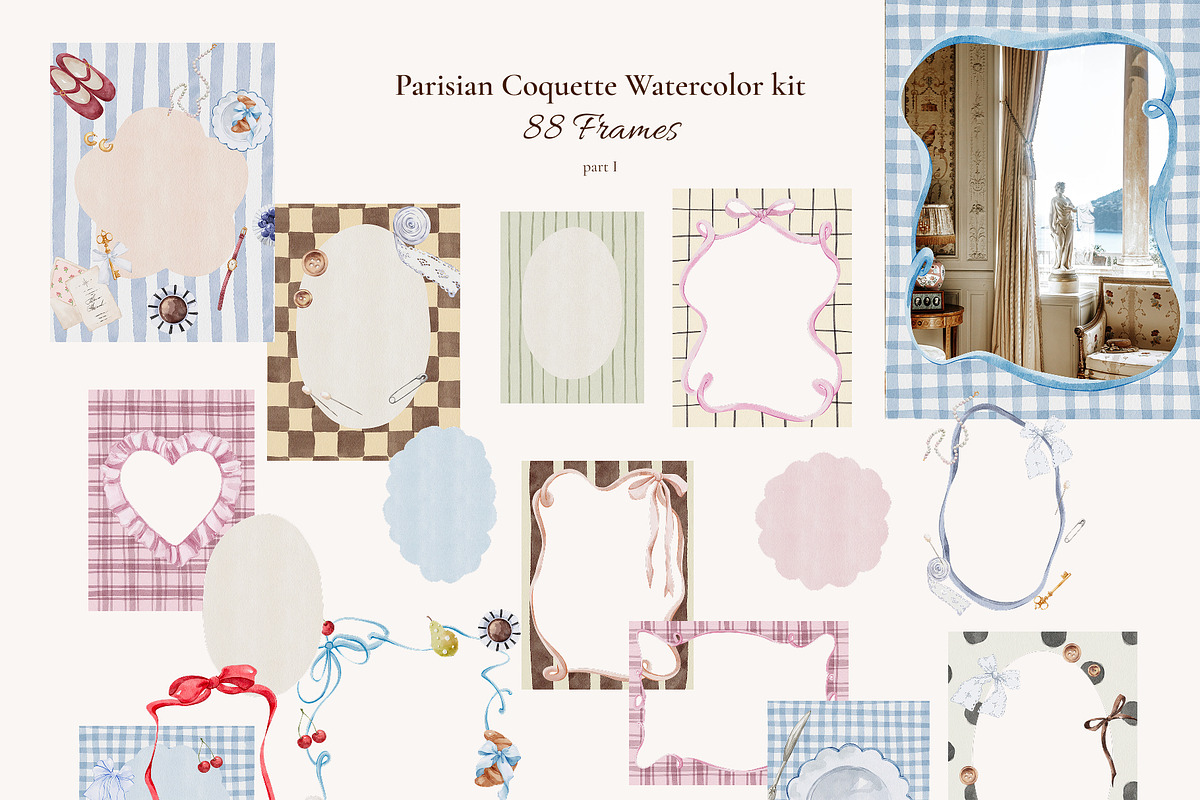 Parisian Coquette Watercolor Kit, a Decorative Illustration by Yuliia Lashevska (Photo 6 of 16)