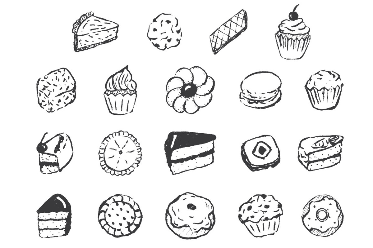 19 Hand Drawn Cakes and Sweet Treats, a Food Illustration by Fathima's Studio (Photo 2 of 2)