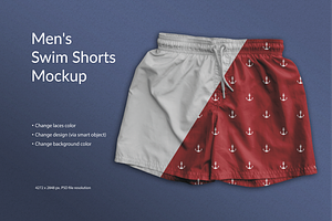 Men's Swimming Shorts Mockup