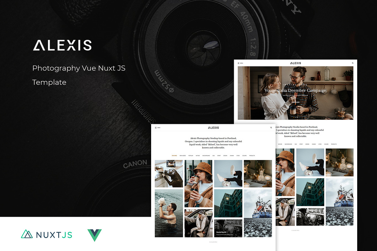 Vuejs Photography Website Template, a Vue Template by HasThemes (Photo 1 of 3)